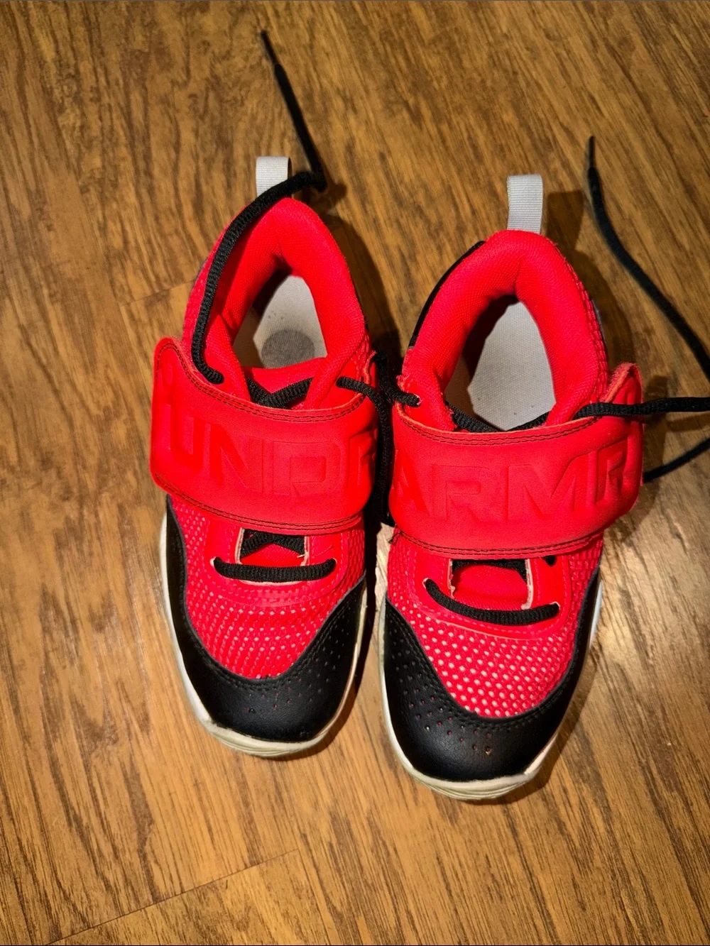 Under Armour Kids Red and Black Slip-On Athletic Sneakers